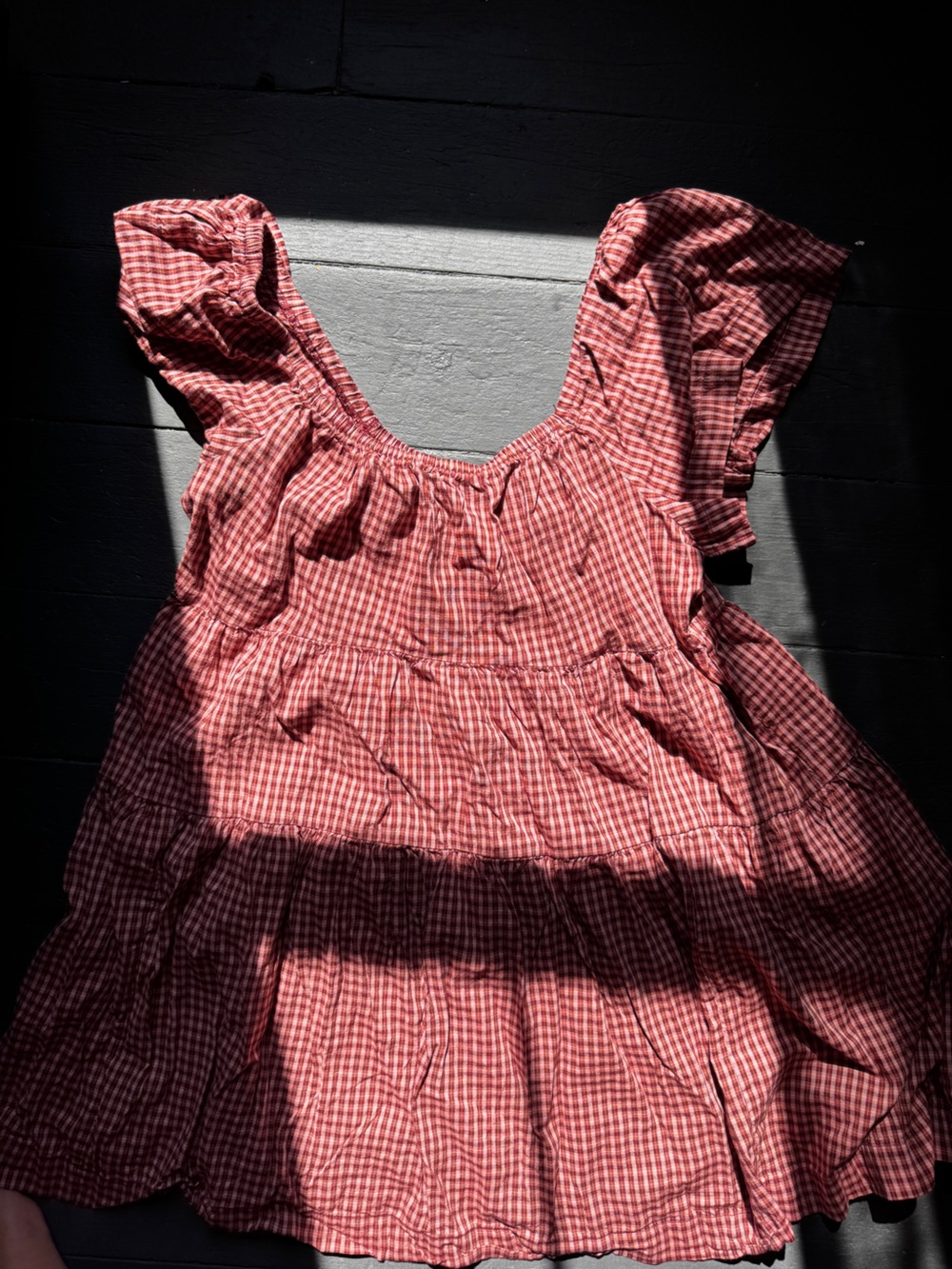 Old Navy Red Gingham Ruffle-Trim Dress